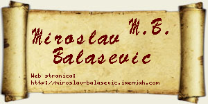 Miroslav Balašević vizit kartica